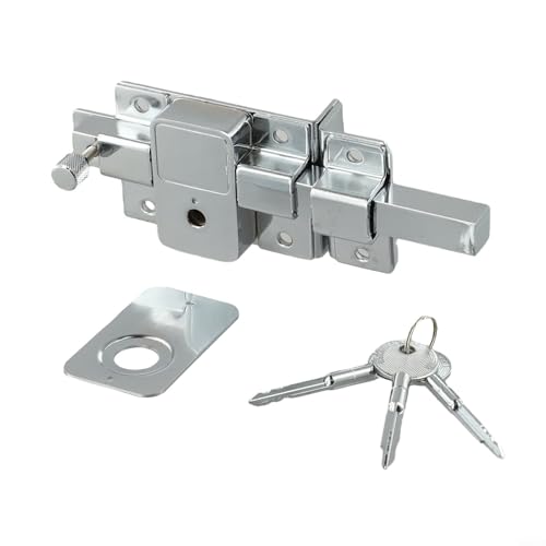 Igniport Cerradura mecánica antirrobo con llave en cruz, cerrojo de hierro macizo para puertas exteriores 45-55 mm, carcasa de zinc resistente a la intemperie, para puertas de madera y metal (2009CR