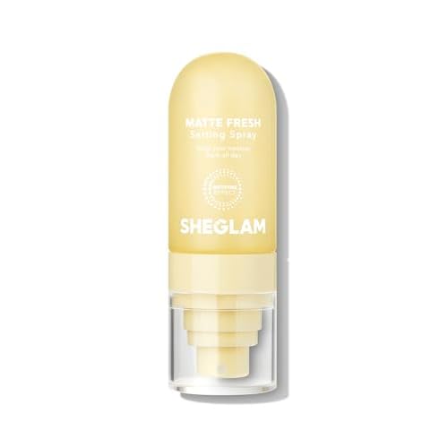 SHEGLAM Matte Fresh Setting Spray Ultra Matte Liquid-To-Powder Long Lasting Makeup Locking Spray Oil-Control Non-Greasy Makeup Setting Yellow