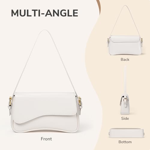 Sightor Shoulder Bag for Women, PU Leather Crossbody Bag Clutch Purse with 2 Adjustable Straps Hobo Bag Y2K Trendy Saddle Bag4