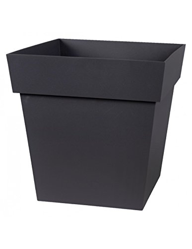 EDA Plastiques Pot TOSCANE carré 13643 G.ANT SX6 Gris anthracite 32 x 32 x 32 cm