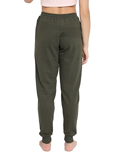 Image of Clovia Women's Chic Basic Cuffed Joggers Pyjama in Grey