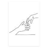PRDECE Nordique minimaliste corps humain ligne dessin mur Art moderne abstrait toile peinture mur photos pour salon décor à la maison 05 30x45cm sans cadre