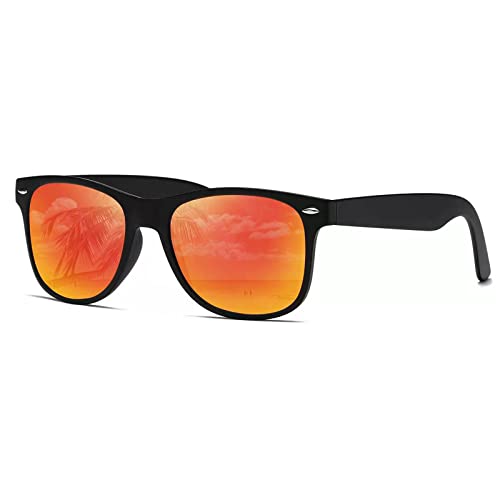 Image of DEMIKOS Sunglasses Men Polarized Sunglasses for Mens Womens Retro Mirror Lens for Driving Fishing UV Protection
