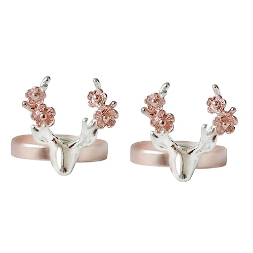 Bijoux de Noël en lot de 2 avec collier et bague cerf pour femme