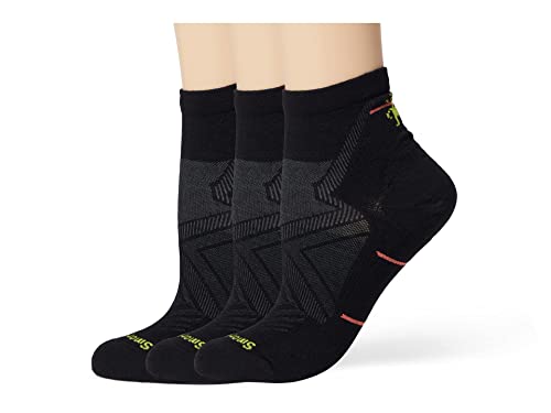 Smartwool Women's Run Zero Cushion Ankle Socks, Multipack - Black - Medium