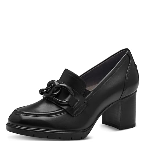 Tamaris COMFORT Damen Trotteur aus Leder mit Blockabsatz, Schwarz (Black Nappa), 40 EU