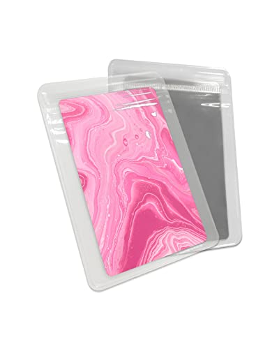 Leokoti Pink Marble Small Mirror For Purse Handbag Travel, Unbreakable Compact Pocket Mirror, Cream Pink Ombre Modern Abstract Art Makeup Mirrors Handheld Rectangle Portable Tiny Mirror 1 Pcs #TOP5