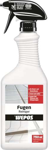 Wepos Fugen Reiniger 750 ml | Reiniger für die Fugen an Wand und Bodenfliesen | Innen- und Außenbereich | Entfernt Fett, Schmutz, Pflegemittelrückstände Wepos Fugen Reiniger 750 ml | Reiniger für die Fugen an Wand und Bodenfliesen | Innen- und Außenbereich | Entfernt Fett, Schmutz, Pflegemittelrückstände