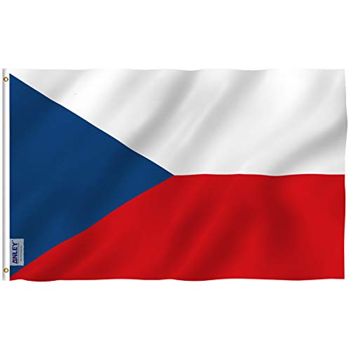 Anley Fly Breeze 3x5 Foot Czech Flag - Vivid Color and Fade proof - Canvas Header and Double Stitched - Czechia National Flags Polyester with Brass Grommets 3 X 5 Ft