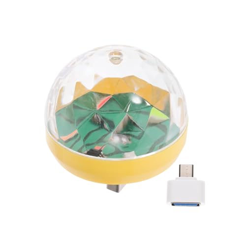 HOMSFOU USB Mini Disco Light Portable LED Stage Ball for Karaoke Parties USB Powered Dj Lighting for Home Christmas Bars Clubs Yellow