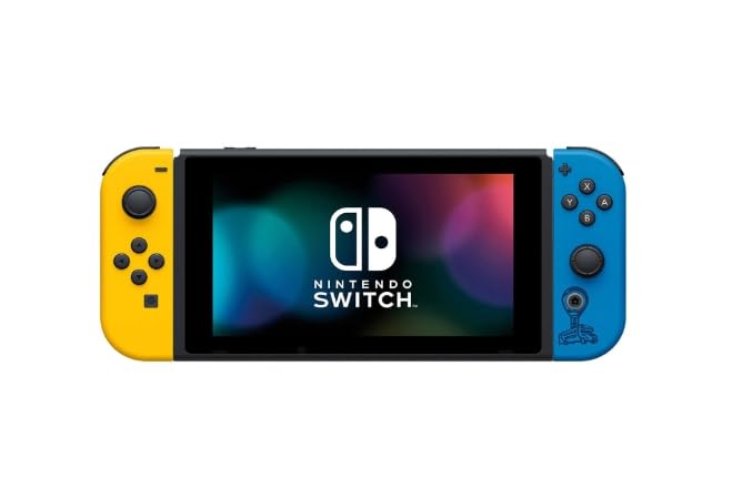 Nintendo Switch Blue and Yellow Joy con, NO Game Code included, Console Only, WildCat Fortnite Code is NOT Included, with ELMTech