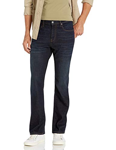 Amazon Essentials Herren Bootcut-Jeans mit gerader Passform - Auslauffarben, Dunkles Indigo Batik, 36W / 30L