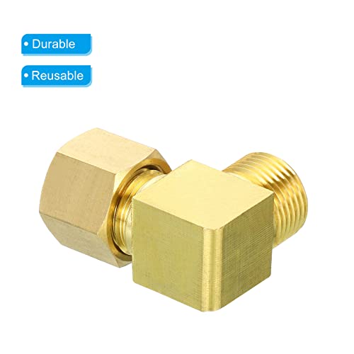 PATIKIL G3/8 Male x 10mm Tube OD Brass Compression Tube Fitting, 90 Degree Elbow Pipe Tube Fitting for Plumbing Hose Connector - Image 4