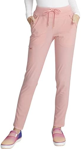 Cherokee Statement Women Scrubs Pant Mid Rise Tapered Leg Drawstr...