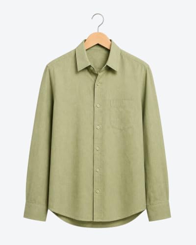 Image of Arvest Men's Solid Linen Casual Shirt | Regular Fit | Breathable | Full Sleeve