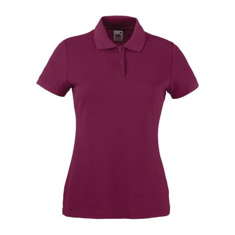 Fruit of the Loom Women's Burgundy Polo Shirt Cover