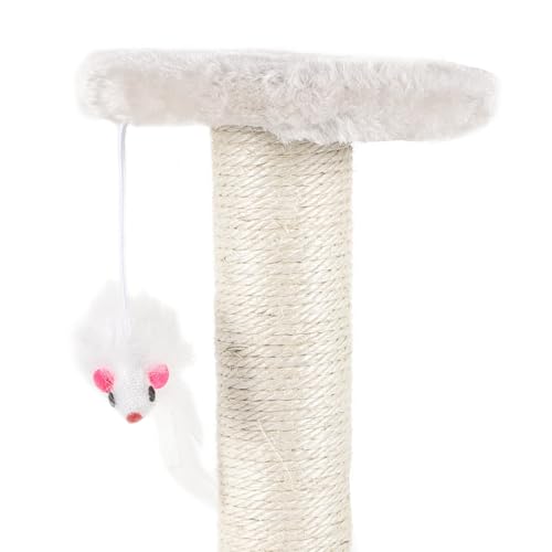 Rascador para gato vertical Yardwe de 3 niveles beige miniatura 3