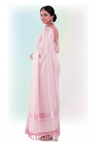 Image of Women's Kerala Tissue Plain Saree with Running Blouse| Onam & Vishu Kani Special | Traditional Kasavu White Colour