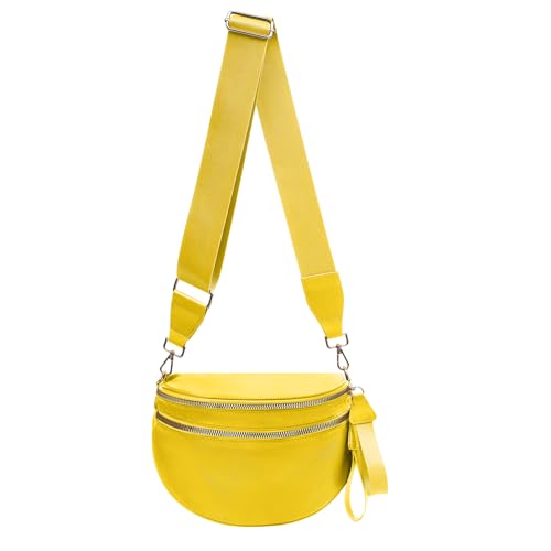Nylon Crossbody Bags Bum Bag for Women Large Sling Purse（Yellow）
