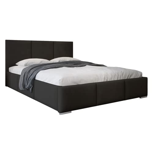 GRAINGOLD Polsterbett Lovro mit Bettaksten und bequemer Kopfstütze - Elegantes, modernes Schlafzimmerbett - große Auswahl an Stoffen - Doppelbett 180x200 Cover
