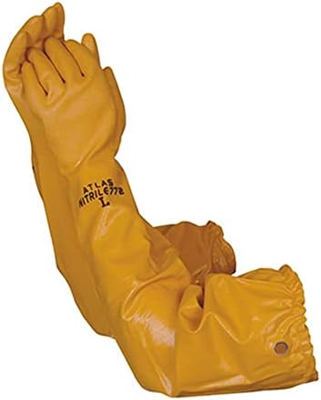 Atlas 772 Nitrile Coated Gloves 26 inch Long Cotton Lined, Chemical Resistant, Water, Pond, Work, Medium