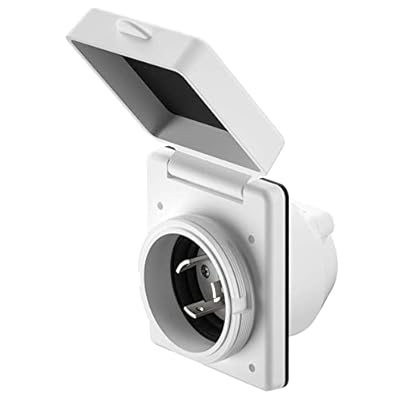 Sintron RV Shore Power Inlet 30 Amp 125 Volt NEMA L5-30P, ETL Listed, Twist Locking Power Plug Receptacle with 3 Stainless Steel Pins, Outdoor Generator Transfer Switches, Weatherproof Up to 7500 Watt