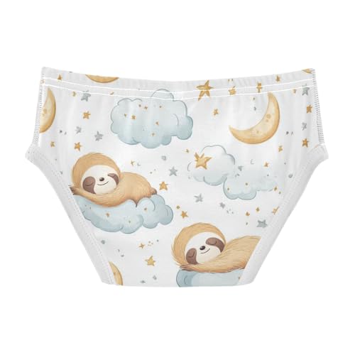 Wusikd Cute Sloth Boys' Underwear Cotton Clouds Moon Stars Boys Briefs Soft Toddler Underwear 2T2