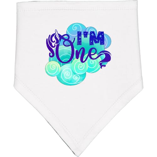 inktastic I'm 1 Magical Birthday Unicorn Clouds Baby Bandana Bib
