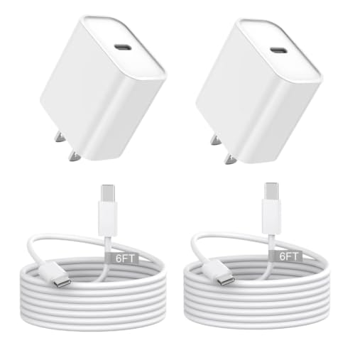 Image of 2Pack iPhone 17 /16 /15 Fast Charger,Apple 20W USB C Charger Block USB-C Cord