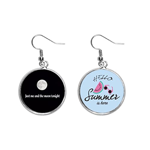 Pendientes de sandía Yo y la luna joyería fotográfica para verano