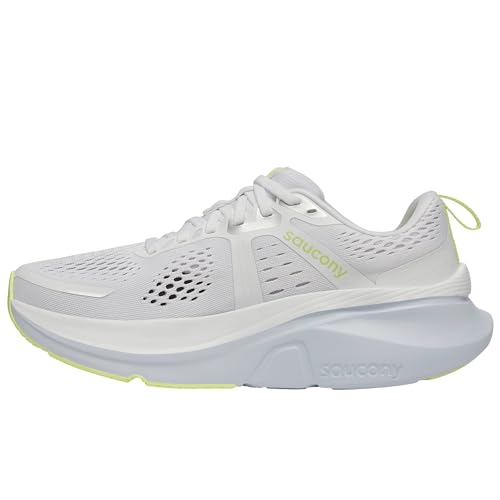 Saucony Women's Guide 18 Sneaker, White/Ice Melt, 8 Wide