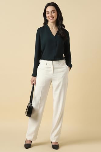 Image of Allen Solly Women's V-Neck Top | Full Sleeve | Regular Fit | Soft Comfortable Fabric | Everyday Casual Essential
