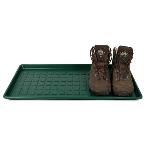 DIVCHI Plastic Boot Tray With Raised Edges | Multipurpose Entryway Shoe Tray | Pet Food Mat | Tools Storage (Green)