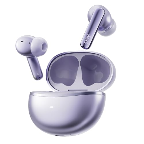 QCY MeloBuds N70 Auriculares Inalambricos Bluetooth 6.0, Cancelación Activa de Ruido Adaptativa, Hi-Res Audio LDAC, Sonido Espacial, 50H Reproducción, Carga Inalámbrica, Connexion Multipunto, Morado