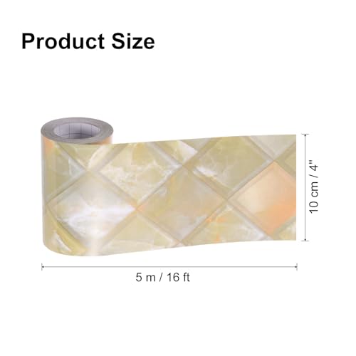 Image of uxcell 16 Ft x 4 Inch Wood Grain Repair Tape, Self Adhesive Wood Colored Tape for Furniture, Floors, Cabinets, Windows, Doors (Rhombic Pattern)
