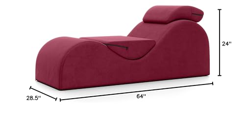 Image of Avana Luvu Lounger - Chaise Lounge Chair for Yoga, Exercise, Massage - High Density Foam - Made in The USA - Red
