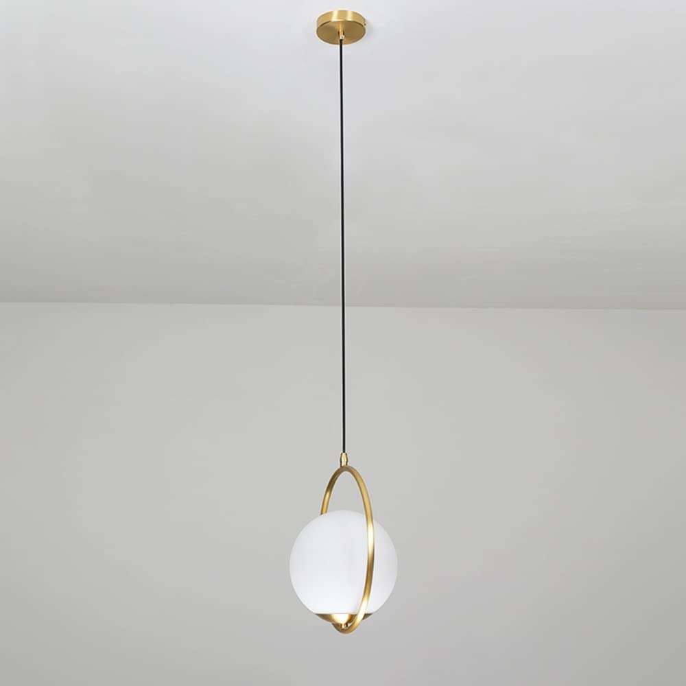 Lampe suspendue design sphérique en verre et métal doré de qualité supérieure