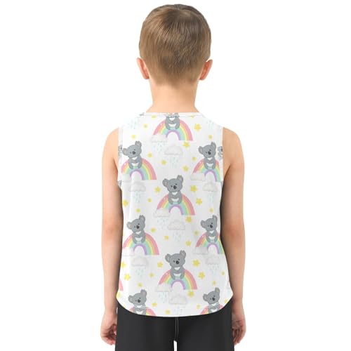 J JOYSAY Rainbow Stars Koala Boys Tank Top Sleeveless Muscle Shirts Quick Dry Kids T-Shirts 3-15T3