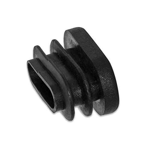 Image of Flyshop 10 x 20 mm, 3 /8 inch x 13 /16 inch OD Black Durable Plastic Plugs Tubing End Caps Oval Chair Glide Inserts 8 Pack