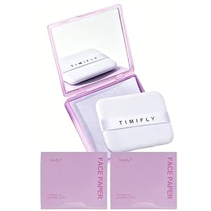 300PCS Oil blotting sheets for face – Blotting Papers for Face with Mirror, Puff & Refills, Absorbs Excess Face Oil, Shine Control, Saves Makeup, On-the-Go Facial Oil Control Kit, Matte Finish All Day