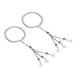 Zerodis H Icrafts Joyería de Cuentas de Ojos Azules Pulsera de Protección de Ojos Azul para Mujeres y Niñas Aleación de Zinc de Primera Calidad Acero Inoxidable Agradable para la Piel Ligero Elegante
