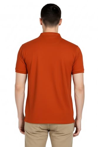 Image of Men's Solid Polo T-Shirt | Short Sleeve | Regular Fit | Soft Breathable Fabric | Casual & Smart Wear | Button Placket Collar Top |