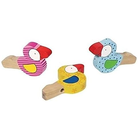 goki 4013594619714 Musikinstrument-Vogeltröte aus Holz einzeln, 2 Monate to 12 Jahre, Multicolor Cover