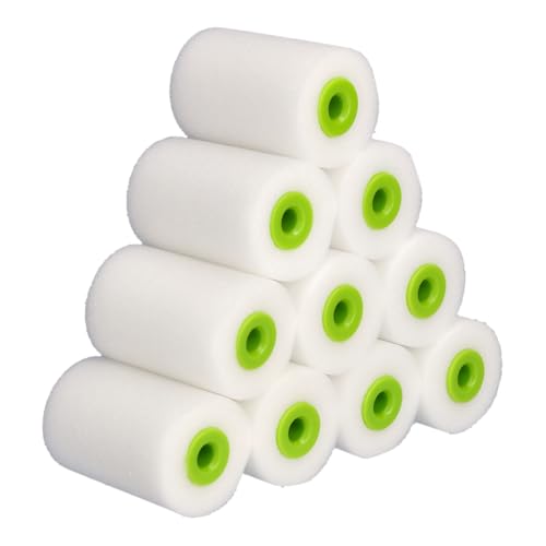 ToolSpace 10 rouleaux de peinture de 5 cm Rouleau de peinture petit Rouleau de peinture non agressif Résistant aux solvants Rouleau de peinture en mousse Fine...