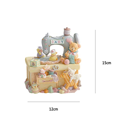 Caja de música de patito amarillo XCC musical para decoración de dormitorios 3