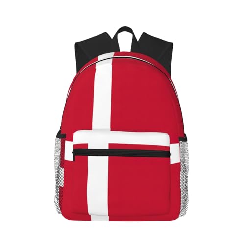 Mochila de viaje con bandera de Dinamarca para universidad y vuelos