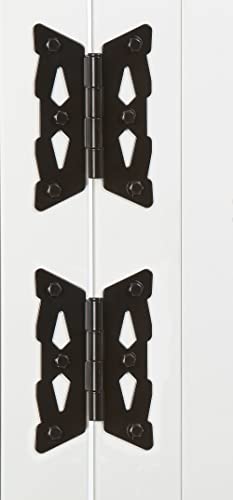 Image of National Hardware N109-218 SPB8443 2-Pack Decorative Butterfly Door Hinges Black Steel Gate Hinges for Outdoor Wood Vinyl Steel Shed Doors with Mounting Hardware