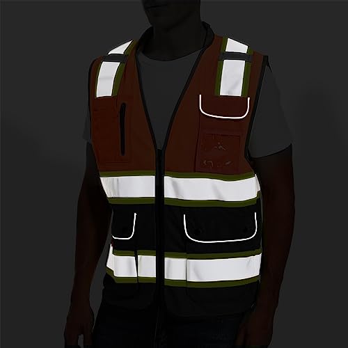 Reflective Safety Vest, High-Visibility Class 2 Work Vest with Dual Tone Reflective Strips, Small to XXX-Large