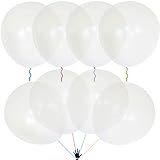 8 Pack Quality Large Clear Balloons 36 inch, Big/Giant Transparent Latex Helium Thick Balloon Reusable, Pearl Round Ivory-clear Jumbo Oversized Heavy Duty Balloon for Party/Graduation/Birthday/Wedding