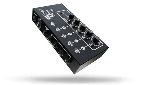 Image of Dabeatz 4 channel mini audio mixer, audio interface for recording studio, ultra low noise mixer for PC /Recording, Ideal for small club, Streaming, Singing, Gaming, Micro for Sub-Mixing, DB-MM4